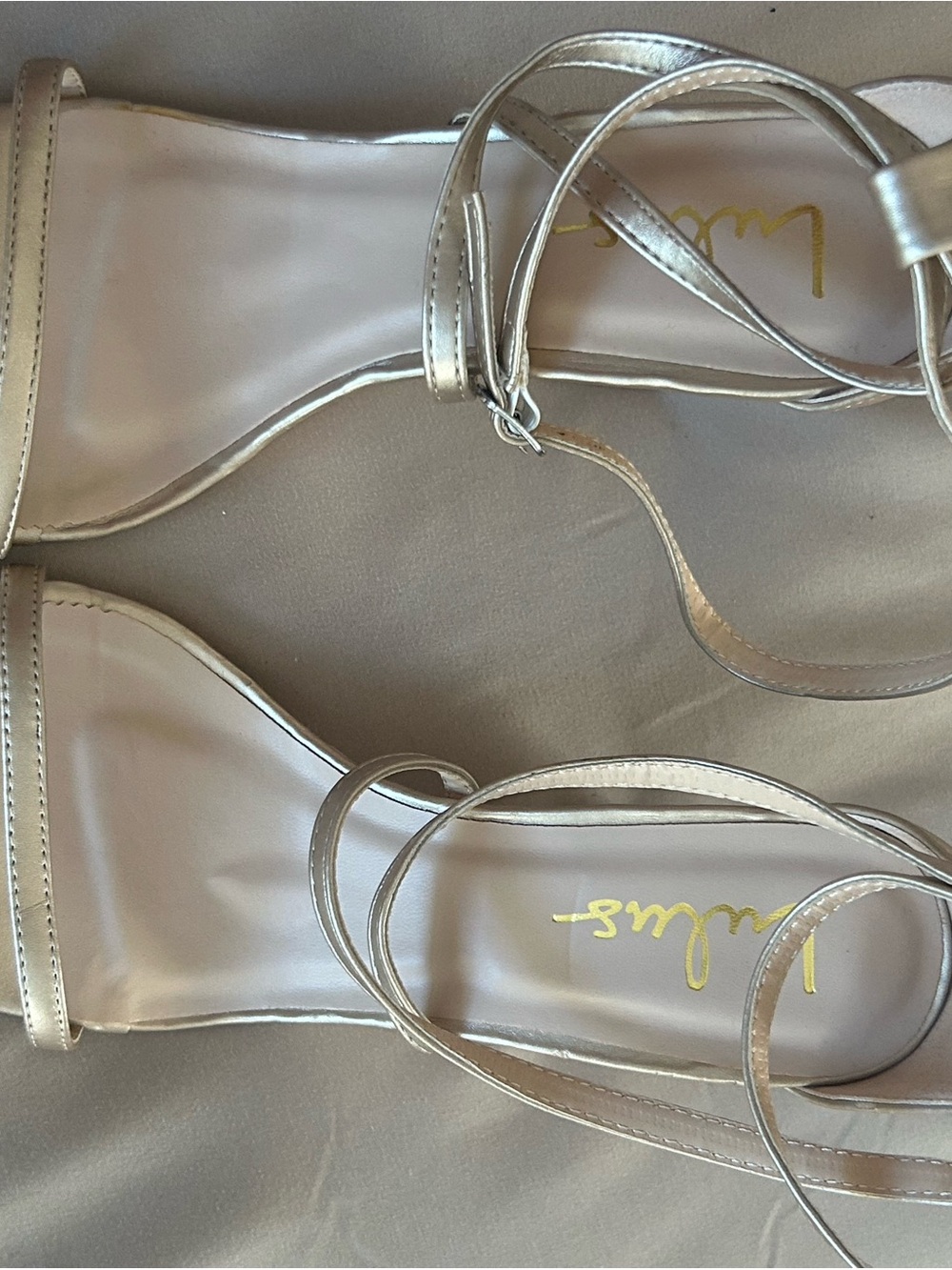 Lulu's Silver Strappy Ankle-Tie Sandals
